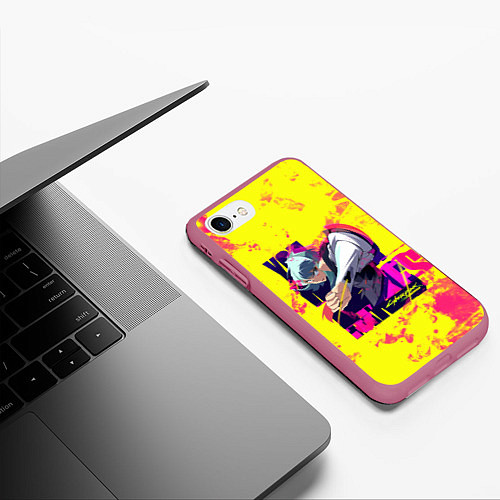 Чехол iPhone 7/8 матовый Опасная Люси / 3D-Малиновый – фото 3