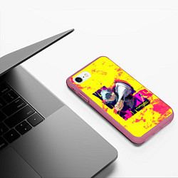Чехол iPhone 7/8 матовый Опасная Люси, цвет: 3D-малиновый — фото 2