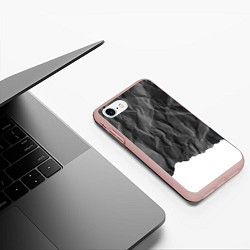 Чехол iPhone 7/8 матовый Имитация скалы, цвет: 3D-светло-розовый — фото 2