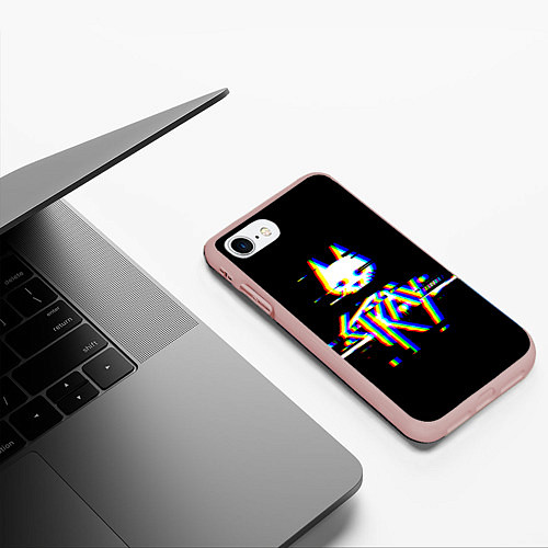 Чехол iPhone 7/8 матовый Stray glitch logo / 3D-Светло-розовый – фото 3