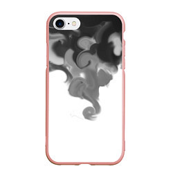 Чехол iPhone 7/8 матовый Тёмный дым, цвет: 3D-светло-розовый