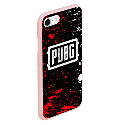 Чехол iPhone 7/8 матовый PUBG white grunge, цвет: 3D-светло-розовый — фото 2