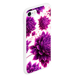 Чехол iPhone 7/8 матовый Яркие цветочные бутоны, цвет: 3D-белый — фото 2