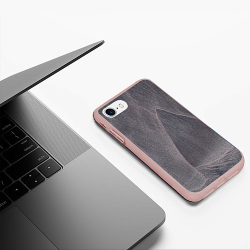 Чехол iPhone 7/8 матовый Тёмные туманные блёстки / 3D-Светло-розовый – фото 3