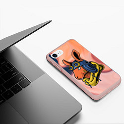 Чехол iPhone 7/8 матовый Заяц-пилот, цвет: 3D-светло-розовый — фото 2