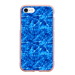 Чехол iPhone 7/8 матовый Синий лёд - текстура, цвет: 3D-светло-розовый