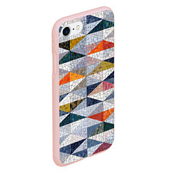 Чехол iPhone 7/8 матовый Каменный разноцветный паттерн, цвет: 3D-светло-розовый — фото 2