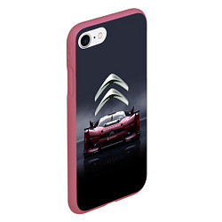 Чехол iPhone 7/8 матовый Citroen - Racing team - Motorsport, цвет: 3D-малиновый — фото 2