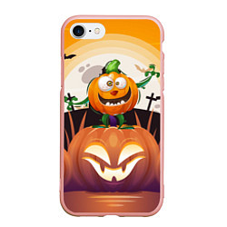 Чехол iPhone 7/8 матовый Веселая тыква хэллоуин