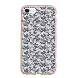 Чехол iPhone 7/8 матовый Камуфляж М-21 серый, цвет: 3D-светло-розовый