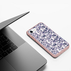 Чехол iPhone 7/8 матовый Камуфляж ACUpat серый пиксель, цвет: 3D-светло-розовый — фото 2