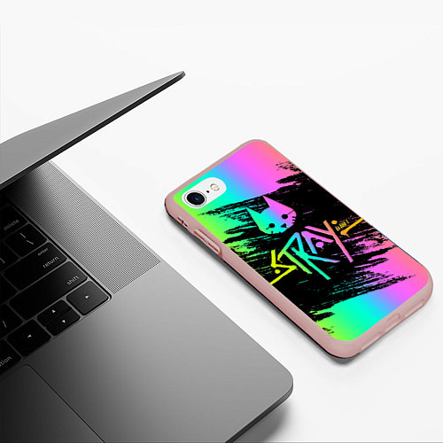 Чехол iPhone 7/8 матовый Stray gradient / 3D-Светло-розовый – фото 3