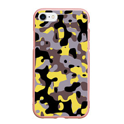 Чехол iPhone 7/8 матовый Камуфляж Yellow Stinger, цвет: 3D-светло-розовый