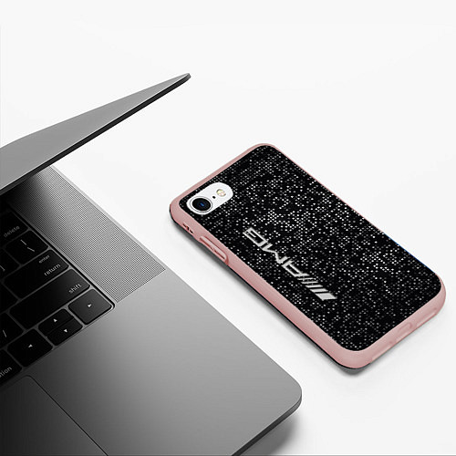 Чехол iPhone 7/8 матовый AMG - pattern - minimalism / 3D-Светло-розовый – фото 3