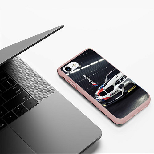 Чехол iPhone 7/8 матовый BMW M 240 i racing - Motorsport / 3D-Светло-розовый – фото 3
