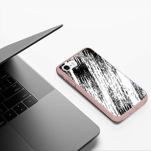 Чехол iPhone 7/8 матовый Мокрый асфальт / 3D-Светло-розовый – фото 3