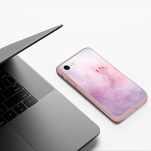Чехол iPhone 7/8 матовый Изнутри / 3D-Светло-розовый – фото 3