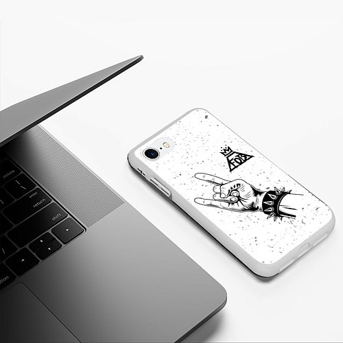 Чехол iPhone 7/8 матовый Fall Out Boy и рок символ / 3D-Белый – фото 3