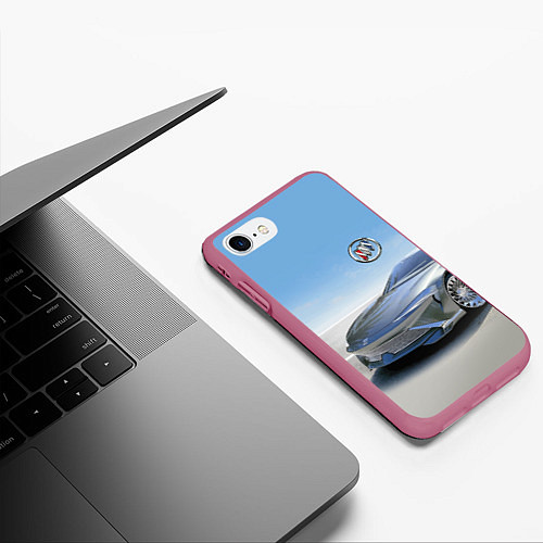 Чехол iPhone 7/8 матовый Buick concept в пустыне / 3D-Малиновый – фото 3