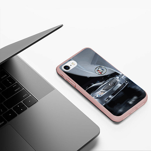 Чехол iPhone 7/8 матовый Buick в ночном городе / 3D-Светло-розовый – фото 3