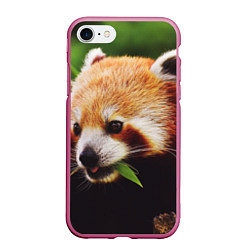 Чехол iPhone 7/8 матовый Красная милая панда, цвет: 3D-малиновый