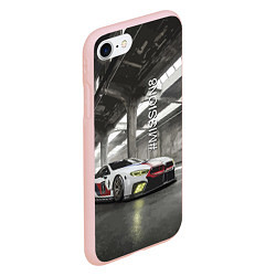 Чехол iPhone 7/8 матовый BMW M8 - Mission 8, цвет: 3D-светло-розовый — фото 2