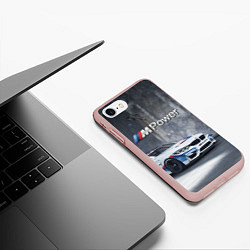 Чехол iPhone 7/8 матовый BMW M4 GT4 - racing team - motorsport, цвет: 3D-светло-розовый — фото 2
