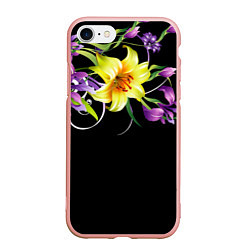 Чехол iPhone 7/8 матовый Лилии, цвет: 3D-светло-розовый