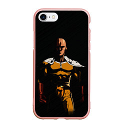 Чехол iPhone 7/8 матовый One Punch-Man - человек-кулак, цвет: 3D-светло-розовый