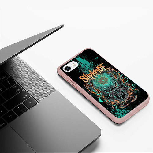 Чехол iPhone 7/8 матовый Slipknot monster / 3D-Светло-розовый – фото 3