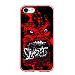 Чехол iPhone 7/8 матовый Slipknot red blood, цвет: 3D-светло-розовый