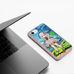 Чехол iPhone 7/8 матовый Нахида Геншин Импакт, цвет: 3D-светло-розовый — фото 2