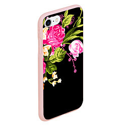 Чехол iPhone 7/8 матовый Букет цветов, цвет: 3D-светло-розовый — фото 2