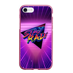 Чехол iPhone 7/8 матовый Retro wave triangle, цвет: 3D-малиновый