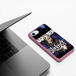 Чехол iPhone 7/8 матовый Slipknot hammer blue, цвет: 3D-малиновый — фото 2