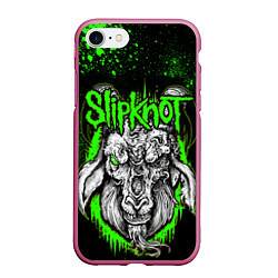 Чехол iPhone 7/8 матовый Slipknot зеленый козел, цвет: 3D-малиновый