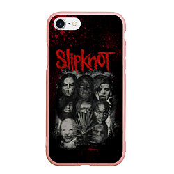 Чехол iPhone 7/8 матовый Slipknot dark, цвет: 3D-светло-розовый