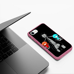 Чехол iPhone 7/8 матовый Пора выбирать: Аска или Рей ?, цвет: 3D-малиновый — фото 2