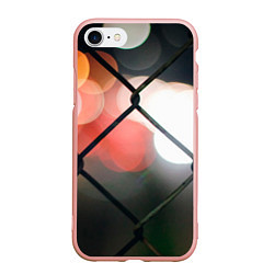 Чехол iPhone 7/8 матовый Сетка на фоне боке, цвет: 3D-светло-розовый