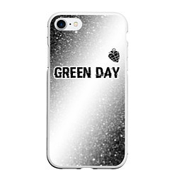 Чехол iPhone 7/8 матовый Green Day glitch на светлом фоне: символ сверху