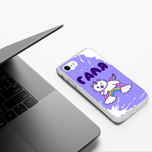 Чехол iPhone 7/8 матовый Галя кошка единорожка / 3D-Белый – фото 3