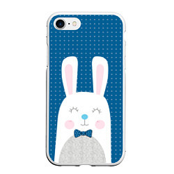 Чехол iPhone 7/8 матовый Мистер кролик, цвет: 3D-белый