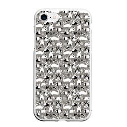 Чехол iPhone 7/8 матовый Кролики пятнистые, цвет: 3D-белый