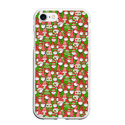 Чехол iPhone 7/8 матовый Рождественские гномы, цвет: 3D-белый