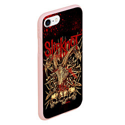 Чехол iPhone 7/8 матовый Slipknot red black, цвет: 3D-светло-розовый — фото 2