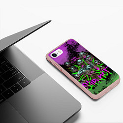 Чехол iPhone 7/8 матовый Slipknot satan, цвет: 3D-светло-розовый — фото 2