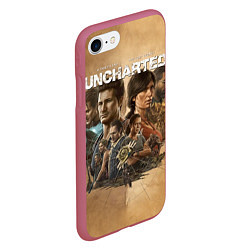 Чехол iPhone 7/8 матовый Uncharted: Legacy of Thieves Collection, цвет: 3D-малиновый — фото 2