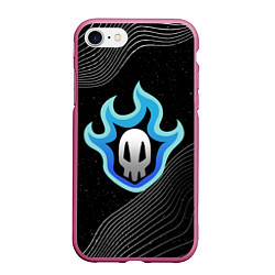Чехол iPhone 7/8 матовый Логотип Блич - череп, цвет: 3D-малиновый