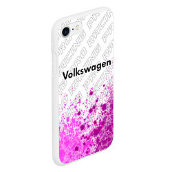 Чехол iPhone 7/8 матовый Volkswagen pro racing: символ сверху, цвет: 3D-белый — фото 2