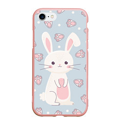 Чехол iPhone 7/8 матовый Маленький зайчонок, цвет: 3D-светло-розовый